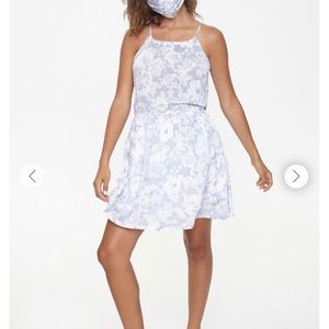 Floral mini dress & face mask set